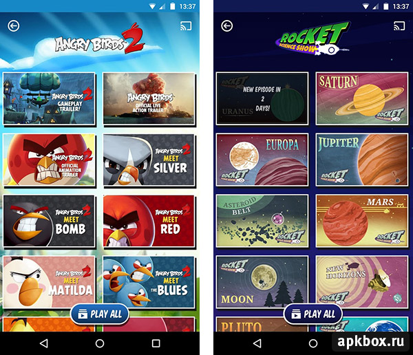 ToonsTV: Angry Birds video app.      