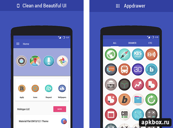 Flat Vignette UI Icon Pack. Themes for Android