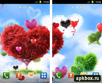 Heavenly Hearts Garden HD - живые обои для Android с сердечками