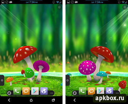 3D Mushroom - живые обои с грибами от ZTE для Android