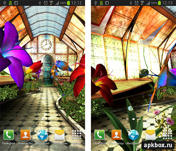 Magic Greenhouse 3D. Живые обои с красивыми цветами
