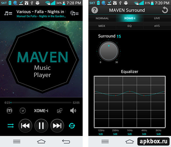 3D MAVEN Music Player. Аудиоплеер для Android с объёмным звучанием