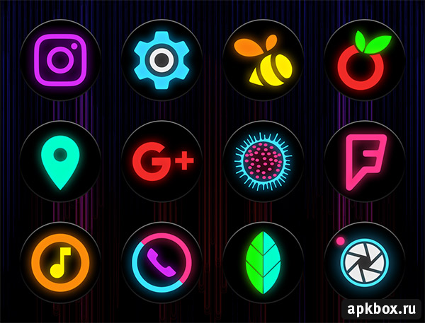 Neon Glow C Icon Pack
